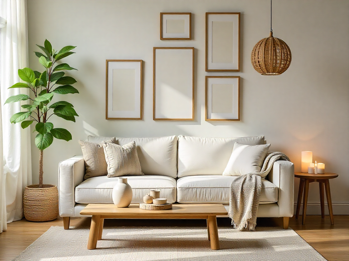 Handcrafted home decor items in natural setting